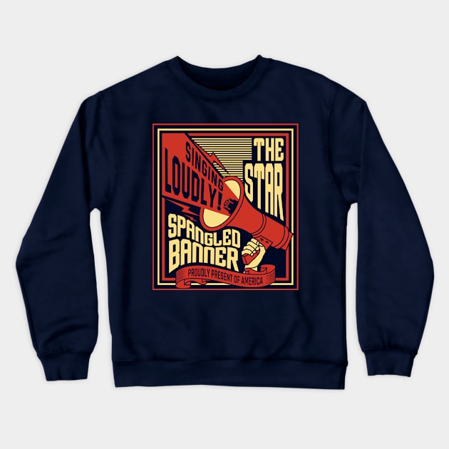 The Star Spangled Banner Crewneck Sweatshirt by Miatunasaray